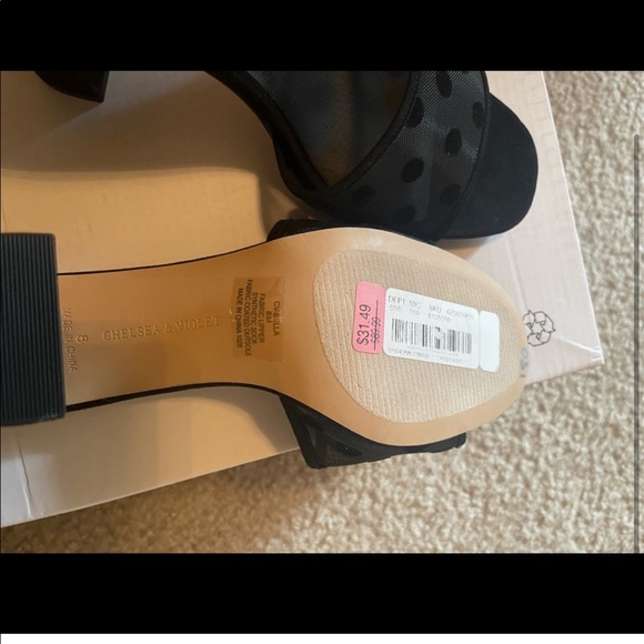 Chelsea & Violet Mesh Black Heels - Picture 3 of 3